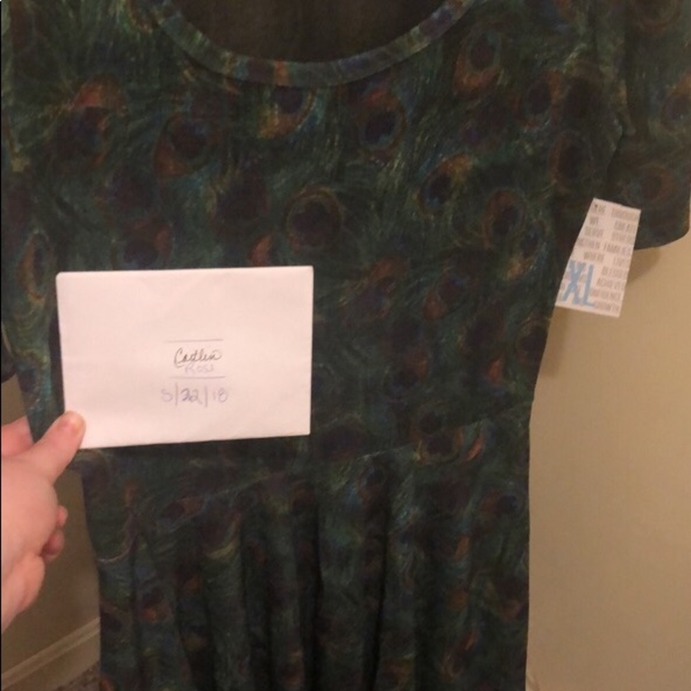 LuLaRoe Nicole XL beautiful peacock feathers NWT